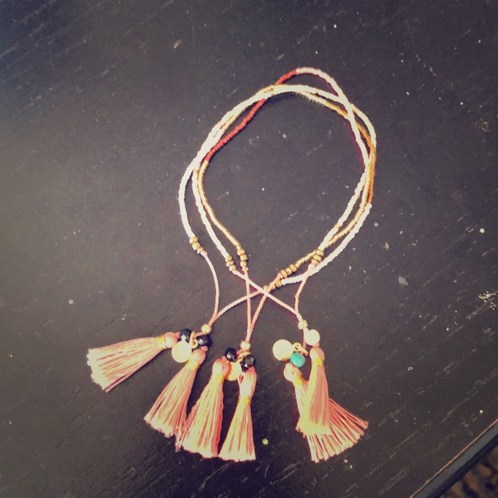Gorjana Tassel bracelet set